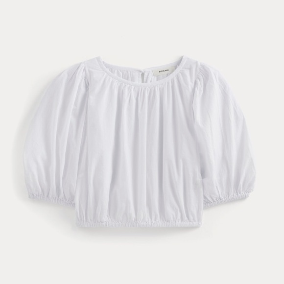 Everlane - White Puff Sleeve Blouse - Picture 3 of 7